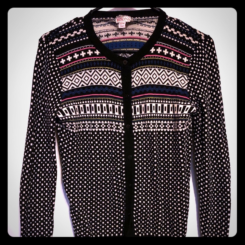funky patterned merona cardigan